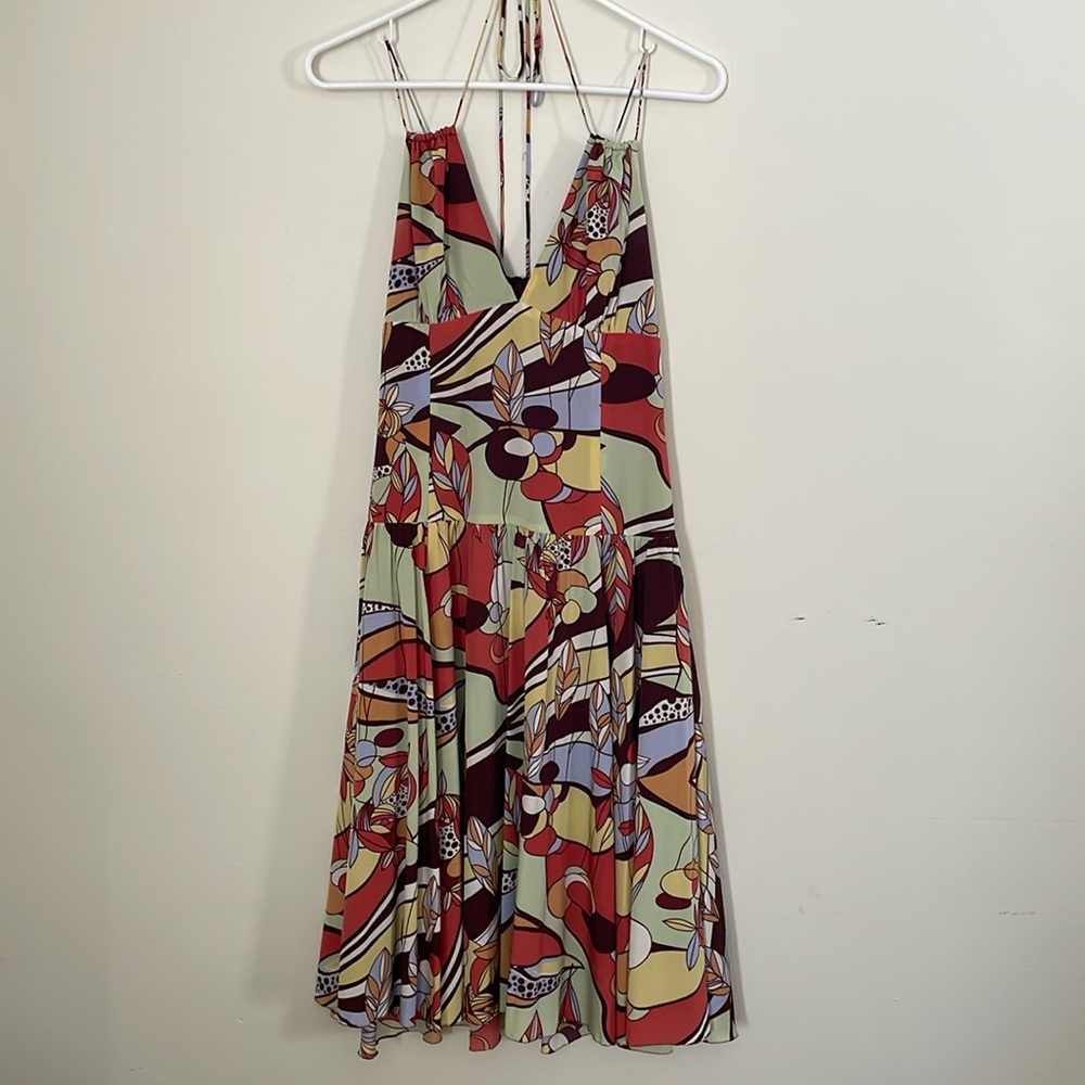 Nicole Miller brown strappy cocktail dress